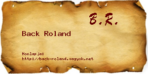 Back Roland névjegykártya